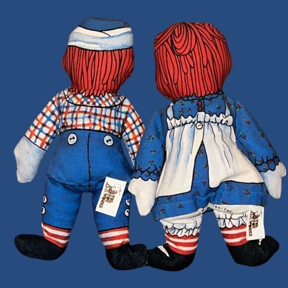Vintage 1991 The Toy Works Raggedy Ann & Andy Bean Bag Doll Pair - Picture 5 of 5